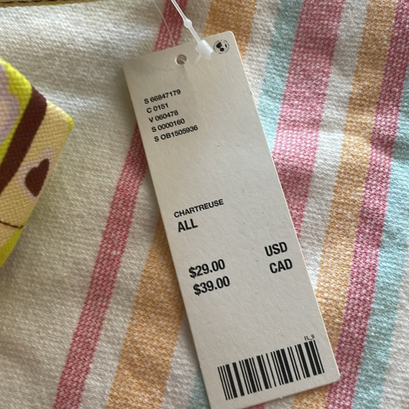 New Urban outfitters colorful tote bag. 1 inside zipper pocket 1 outside pocket - Picture 5 of 5